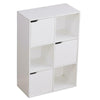 Storage Cube 6 Shelf Bookcase Wooden Display Unit Organiser White Furniture