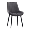 2x Dining Chairs Set Grey Velvet Upholstered Back Dining Room Reception Chair