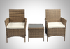 Outdoor Rattan Garden Furniture 3PCS Bistro Set Patio Wicker Table & Chair Set.