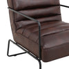 Retro Faux Leather Upholstered Armchair Industrial Steel Frame Accent Sofa Chair