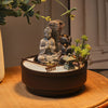 Cascading Bowls Water Feature LED Resin Buddha Statues Indoor Tabletop Fountains