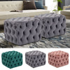 Large Chesterfield Deep Button Velvet Footstool Coffee Table Display Pouffe Seat