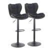 2x Bar Stools Faux Leather Padded Seat Metal Footrest Kitchen Pub Chairs Stools