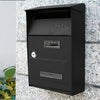 Outdoor Wall Mounted Mailbox Lockable Steel Mail Letter Post Secure Box Postbox