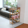 4 TIER Shelf Rack Bamboo Bookshelf Stand Storage Shoe Organizer Free Standing