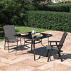 Large Garden Table Outdoor Square GlassTop Patio Bistro Dining Tea Table w/ Hole