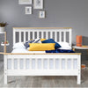 White Wooden Bed Frame 3FT Single Bed 4FT6 Double King Size Pine Slatted Bed