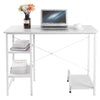 Computer Desk PC Table Workstation Home Office with 2 Shelves Walnut/White