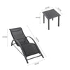 Steel Sun Lounger Set Reclining Bed Side Table Garden Furniture 2 Deck Chairs UK