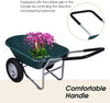 Heavy Duty Plastic Two Wheeled Garden Yard Wheelbarrow Pneumatic Tyre 150KG