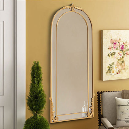 180cm Luxury Gold Arched Mirror Full Length Wall Mount Antique Rustic Home Decor