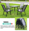 Outdoor Garden Black Fabric Folding Dining Chairs Set Patio Furniture 4/6 Seater
