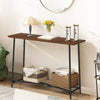 Narrow Console Table Rustic Farmhouse Table Behind Sofa Couch Hallway Entrance