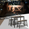 4PCS Dining Table & Chair Set Kitchen Furniture W/ Counter Table Bench & Stools