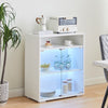 White Sideboard with RGB LED lights Cabinet Display Cupboard Storage Modern