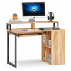 Computer Working Desk Study Table Workstation with Open Shelves for Home Office