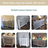 Large White Radiator Cover Safe Rounded Edges Slatted Grill Sidewall Shelf Decor