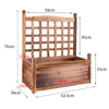Trough Garden Wooden Planter Box Flower Grow Pot with Trellis Lattice Raised Bed