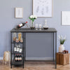 Kitchen Breakfast Counter Dining Table Modern Bar Table 3 Tiers Storage Shelves