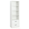 6-Tier Modern Bookshelf 188 cm Tall Bookcase w/ 4 Open Shelves and 2 Drawers