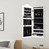 Wall-mounted Jewelry Storage Cabinet Door Hanging Jewelry Armoire w/ Full Mirror