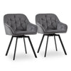 2 Swivel Velvet Dining Chairs Rotatable Metal Legs Kitchen Chairs CLIPOP Modern