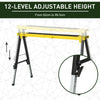 Set of 2 Foldable Saw Horse Steel Frame w/ Anti-Slip Platform Handle Home DIY