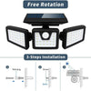 74LED Solar Powered PIR Motion Sensor Lamp Outdoor Garden Security Wall Light UK