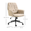 Office Swivel Freely Desk Chair with Adjustable Height For Home Office - Beige
