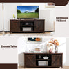 Wooden TV Console Table TV Stand w/Sliding Door Management Hole for TV up to 65