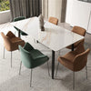 Large Modern Marble Dining Table Kitchen Dinner Desk 4-6 Person w/ Metal Legs