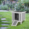 Grey Wooden Rabbit Dog Cat Puppy Kennel Cage Hutches Pet House with Door