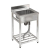 Catering Sink Stainless Steel Commercial Kitchen Wash Sinks w/Shelf/Backsplash
