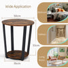 Industrial Side Table 2-Tier Rustic Coffee Snack Table Laptop Desk Home Office