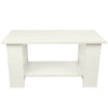 2 Tier Coffee End/Side Table Modern White Design with Storage Shelf Living Room