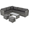 Rattan Corner Group Garden Furniture Set 8 Seater Outdoor Sofa Table Stool Set