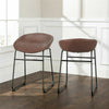 2PCS Bar Stools Kitchen Stool Chair Cozy Barstools Leather Padded Seat Steel Leg