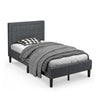 Single Size Upholstered Bed Frame Button-Tufted Soft Bed Platform w/ Headboard