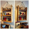 Rustic Hanging Ladder Shelf With Rope - Medium Oak