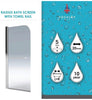 AQUALUX Revisible Shower Screen For Baths, 1500mm High x 800mm Wide - 5mm Glass