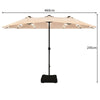 4.6M Solar 36 LED Patio Double-Sided Umbrella Outdoor Extra Large Crank Parasol