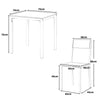 3pcs Square Table 2 Chairs Set Metal Bar Kitchen Dining Room Furniture Brown UK