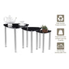 Nest of 3 Tempered Glass Nested Tables Side End Lamp Sofa Tables Living Room