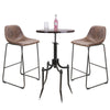 Metal Wooden Dining Table Set Faux Leather Bar Stool Chair Kitchen Coffee Bistro