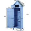 Outdoor Wooden Garden Shed Tool Storage Shelves Utility Cabinet Apex Roof w/Door