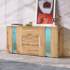 LED Sideboard 2 Doors 3 Drawers Wooden Buffet Storage Cabinet Cupboard TV Unit