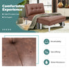 2-Piece Sectional Modern Sofa Set Leather Chaise Lounge W/ Ottoman Foot Stool