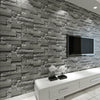 Dark Grey Slate Stone Brick 5.3 SQM Wallpaper House Wall Covering Stickers Roll