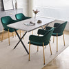 2*Green Velvet Dining Chairs Golden Leg Armchairs Kitchen Restaurant Cafe Chairs