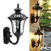 Steampunk Vintage LED Outdoor Wall Light Clear Metal Lantern Garden Wall Lamp UK